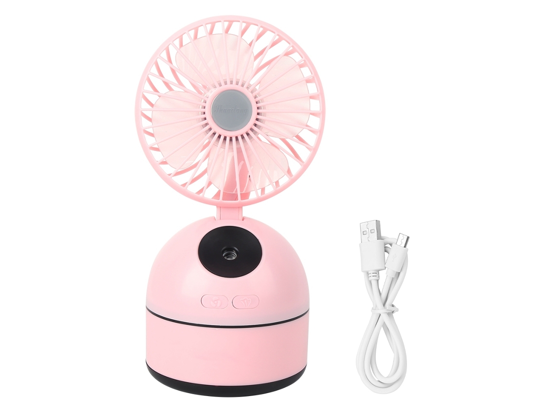 Mini escritorio Vento USB recargable rosa para dormitorio u oficina