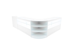 Estantería comercial Eclipse | Blanca | LM60 2xC1500 TB60 | MDF y vidrio templado | Estantes y puertas Monstershop