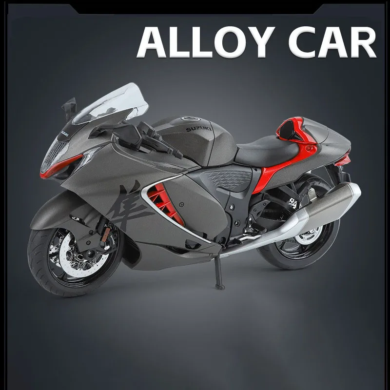 Juguete Modelo De Motocicleta Suzuki (negro) 1:9, Carrocería De Aleación, Neumáticos De Goma, Luces Geniales