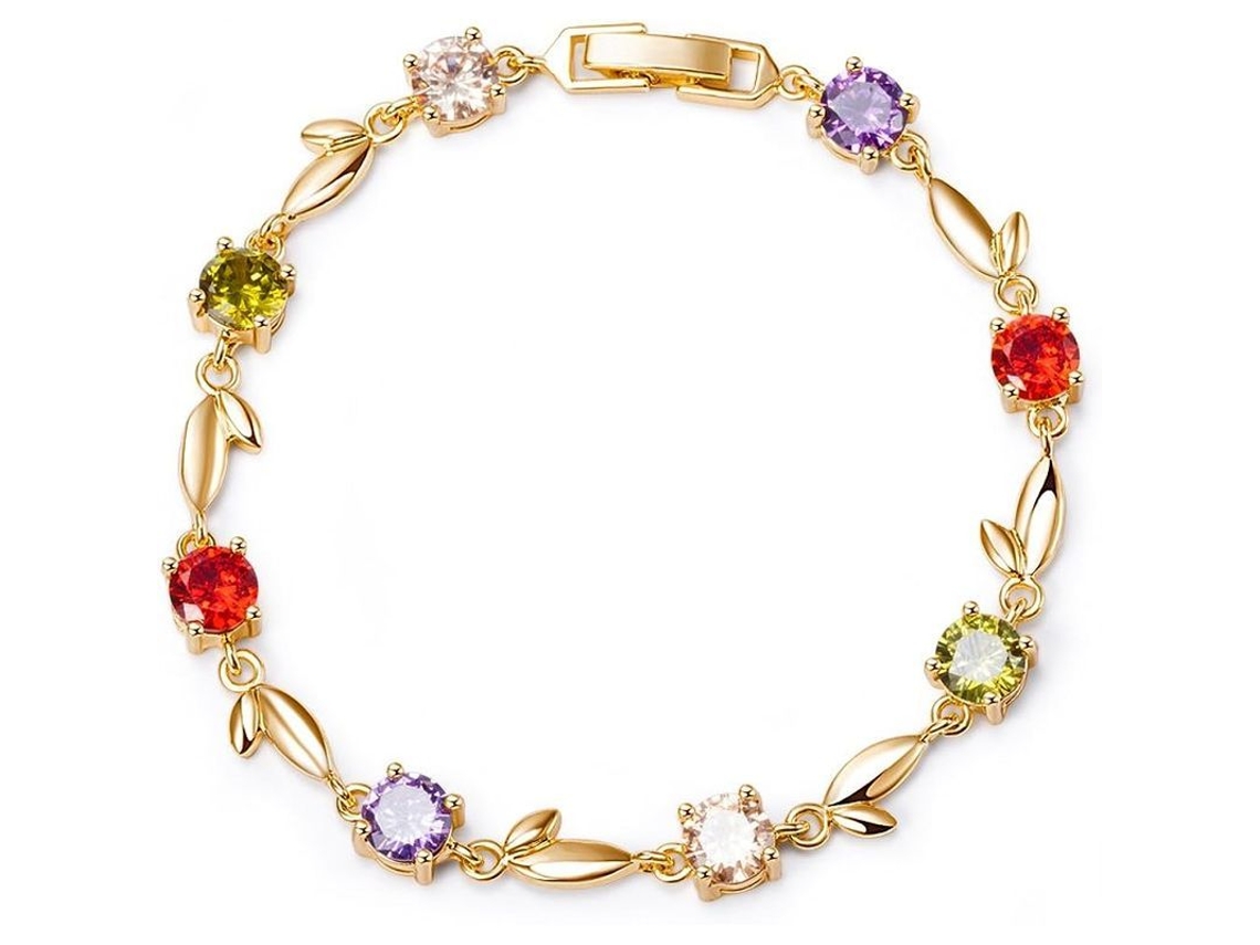 Pulsera Dorada Con Zirkonia Cúbica Brillante Y Exquisita Para Mujeres Y Niñas