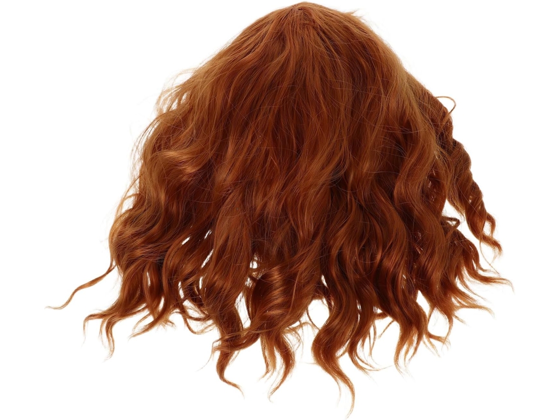Perruque Cuellorte Bouclée Orange-rouge Para Soirée