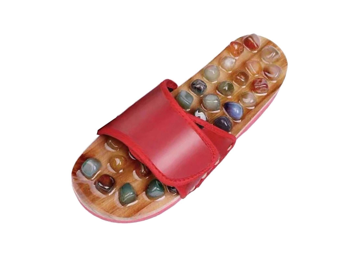 Chinelo Massageador Para Os Pés, Casual, Com Pedra Natural, Confortável