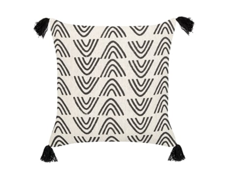 Cojín de algodón blanco crema/negro 45 x 45 cm BELIANI Mays