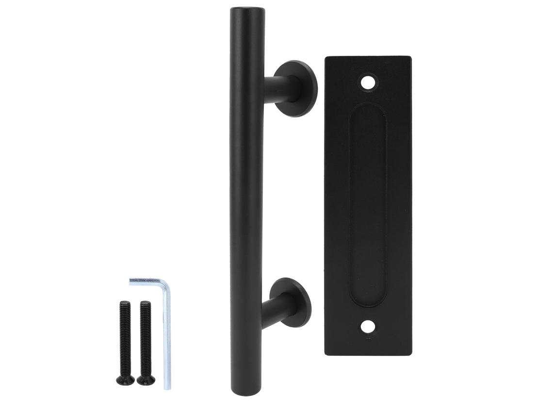 Manija De Acero Al Carbono Negro De Doble Cara Para Puertas Corredizas De Armarios.