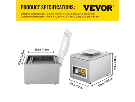Máquina envasadora de sellado al vacío comercial de 120 W VEVOR