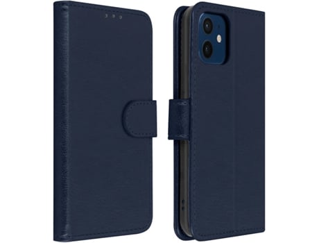 Funda iPhone 12, 12 Pro AVIZAR Libro Billetera Azul
