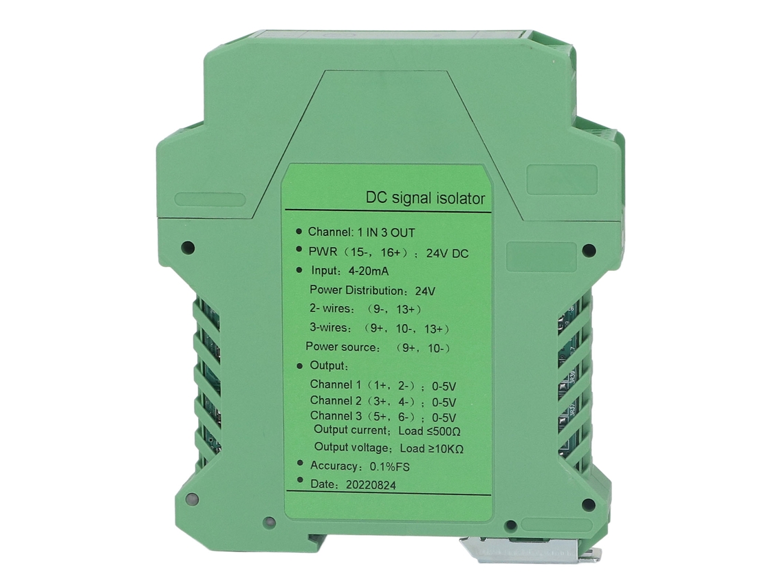 Transmisor de aislamiento de señal de corriente, 1 entrada, 3 salidas, acondicionador de señal PLC, detección de 0-5 V CC 24 V