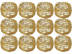 Servilleteros De Malla Color Dorado 12uds.