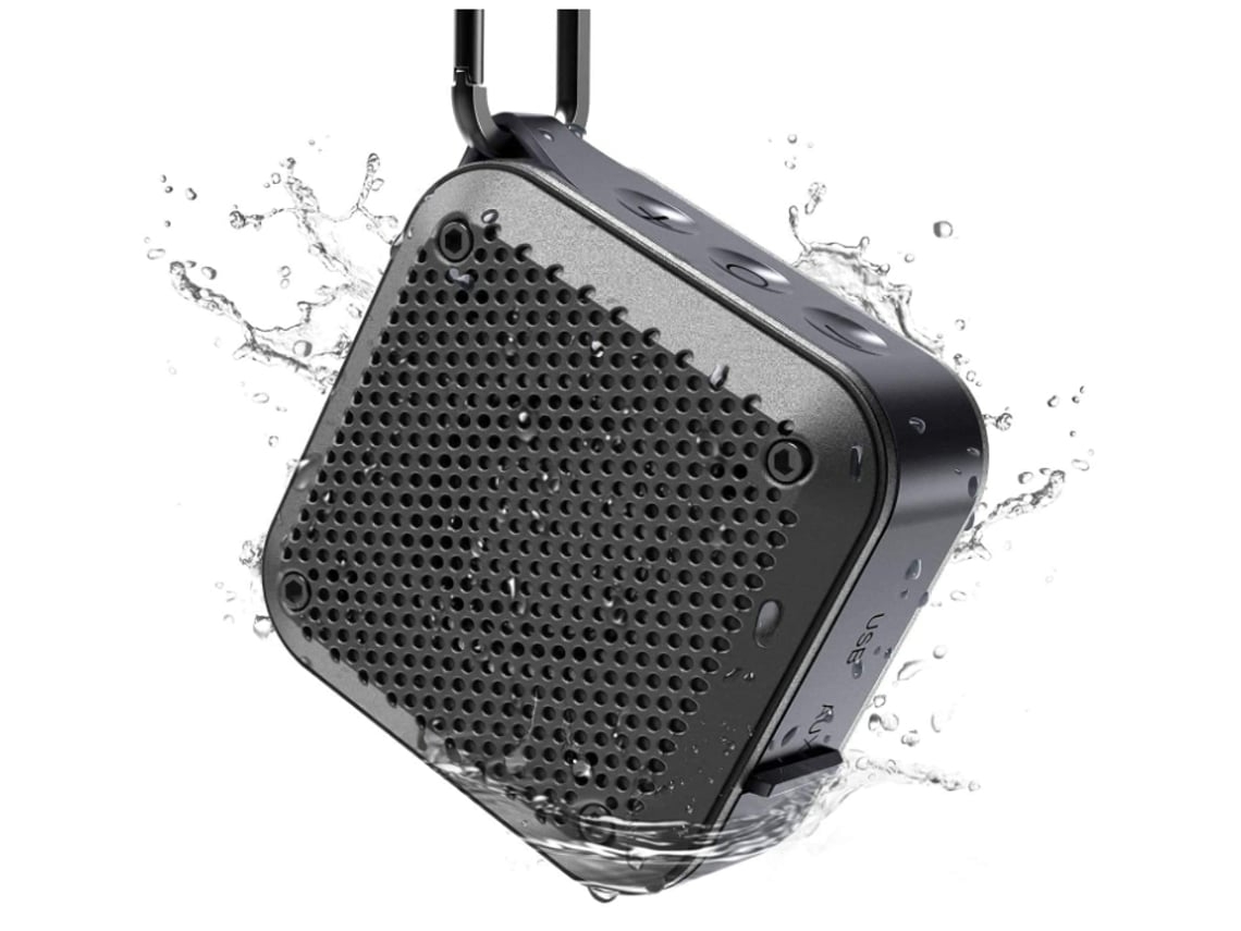 Altavoces Bluetooth portátiles, impermeables, pequeños, inalámbricos, portátiles, IPX7, color negro, Lalamoli