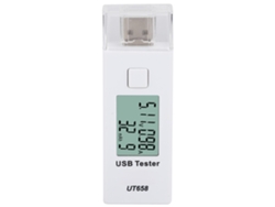 Detector De Corriente Y Voltaje Usb Ut658 Con Alarma De Alto/bajo Voltaje Y Pantalla Lcd (10 Unidades)