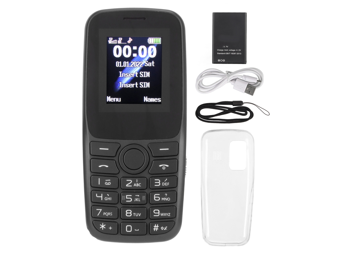 Teléfono 2G Desbloqueado Para Estudiantes Mayores, Teléfono Básico Para Personas Mayores De 1.77", Botones Grandes, Doble Tarjeta, Doble Modo De Espera, Emergencia, Luz Led, Flash