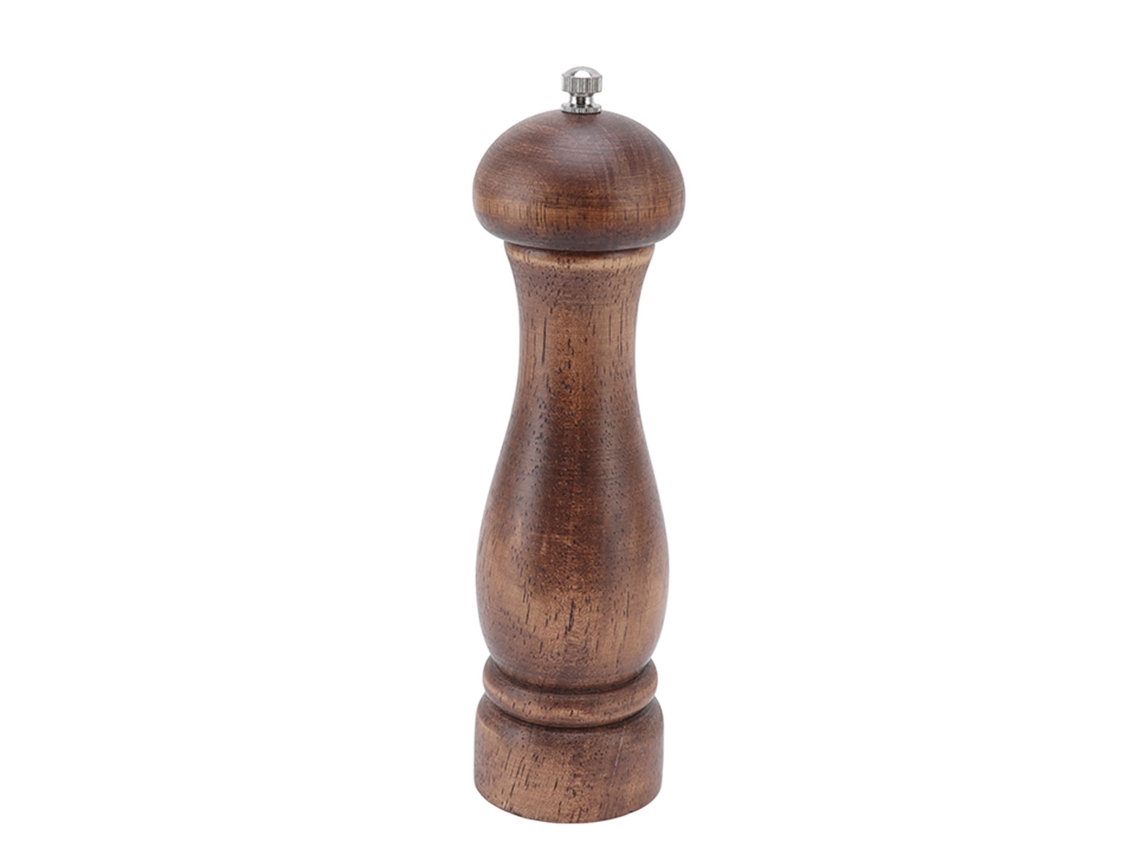Molinillo De Pimienta De Madera Recargable Y Ajustable Con Diseño Retro Para Sal Y Especias En La Cocina.