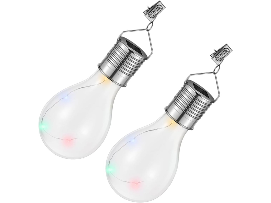 Bombillas Solares Led Colgantes, Plástico Resistente, Ahorro De Energía, Cable De Cobre, Paquete De 4, Fácil Instalación.