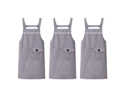 Delantal De Terciopelo Cristal 3 Piezas, Cintura Suave Y Transpirable, Para Cocina, Cocinar, Trabajo En Restaurante, Con Correas