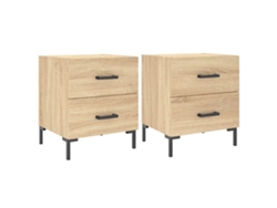 Maison Exclusive - Mesita Noche 2 Uds Madera Ingeniería Roble Sonoma 40x35x47,5 Cm
