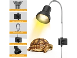 Rebe-lámpara De Calor 25w Con Soporte Uva Uvb Para Reptiles, Lagartos, Tortugas, Serpientes Y Acuario Con Clip Giratorio 360° Y Adaptador