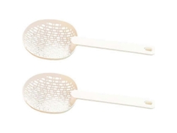 Juego De Cucharas De Cocina (2 Piezas) Con Mango, Filtro De Aceite Y Orificios Uniformes Para Fideos Y Alimentos Fritos.