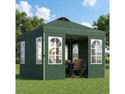 Tenda Dobrável Pop-up 3x3m Com Proteção Upf50+, 4 Painéis Laterais Removíveis, Altura Ajustável E Bolsa De Transporte (verde)