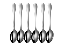 MEOIRUERY Set de 6 Cucharas de Té de Acero Inoxidable, para Hogar, Cocina y Restaurante, con Mango Cuadrado (Plateado)