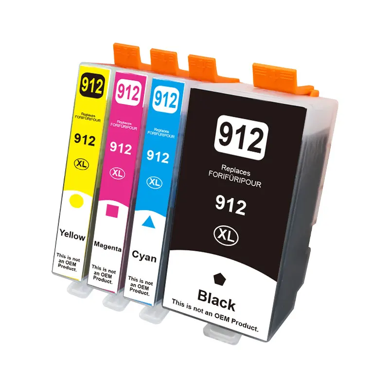 4 Piezas - 1 Juego Para Hp 912xl 912 Xl Cartucho De Tinta Hp912 Para Hp Officejet Pro 8020 8022 8023 8024 8025 8026 8028 8035