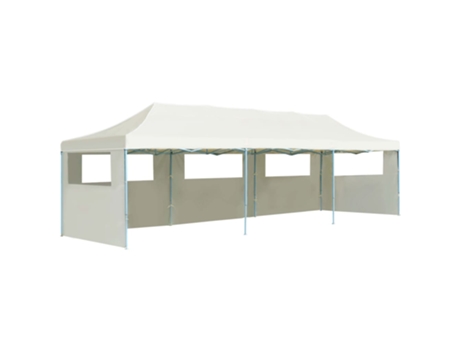 MAISON EXCLUSIVE Carpa plegable Pop-up con 5 paredes laterales 3x9 m crema