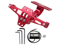 Soporte De Matrícula De Motocicleta De Aleación Cnc Negro De 12 V, Soporte De Luces Led Universales