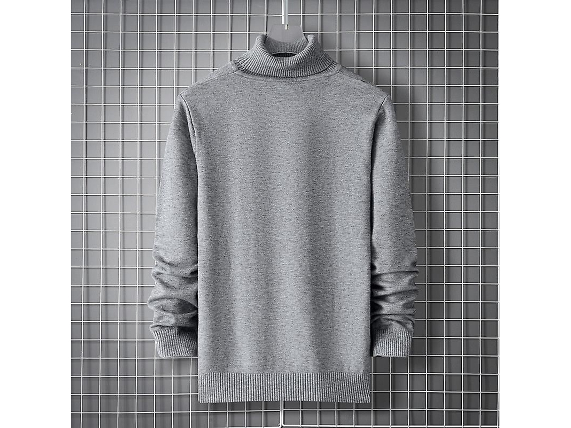 2026-suéter Cuello Alto Para Hombre Invierno Casual Tejido Slim Fit Liso Manga Larga Moda Harajuku
