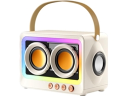 Altavoz Portátil Bluetooth Con Subwoofer Sin Sonido Hifi Audio Box Mini-mp3 Blanco Crema