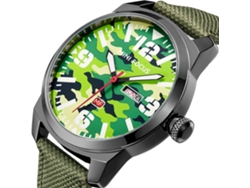 Reloj De Pulsera Para Hombre Deportivo Camuflaje Verde Resistente Al Agua De Cuarzo Mini Focus
