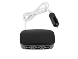 Divisor De Enchufe De Encendedor De Cigarrillos De Coche De 3 Vías Con Cargador Usb Dual Y Interruptor