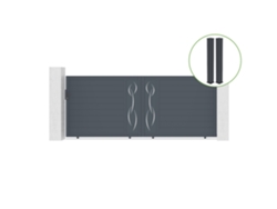 Puerta corredera 4m LIFE Al.160cm aluminio gris 2 postes 20x20cm Al.190cm CASANOOV