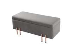 Banco Con Almacenaje Dals 118x40x42 Cm Terciopelo - Gris [EN.CASA]