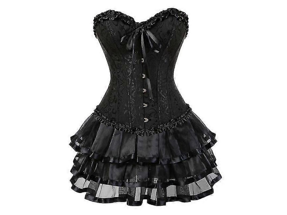 Conjunto Sexy De Corsé Sobre El Busto Y Falda Tutú Para Mujer, Tallas S-6xl, Con Detalle De Lazo.