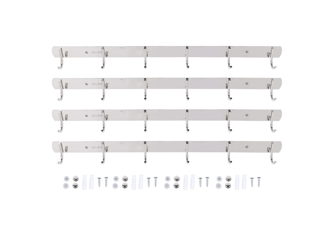 4 Ganchos De Acero Inoxidable Para Colgar Ropa, 6 Ganchos, Perchero Para Cuartos De Lavandería/entradas