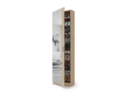 Zapatero alto de 1 puerta con espejo 180x50 cm Roma Roble Canadian 50 x 180 x 20 cm
