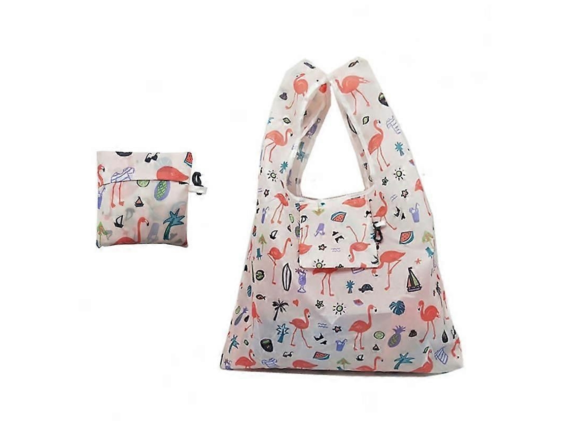 Bolso plegable Vogue con estampado floral, ideal para ir de compras, un bolso de mujer moderno y portátil con estampado de flamencos, reutilizable y de gran tamaño.