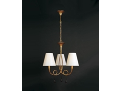 Lámpara con tres luces blanca y dorado PAOLA MANTRA ILUMINACIÓN