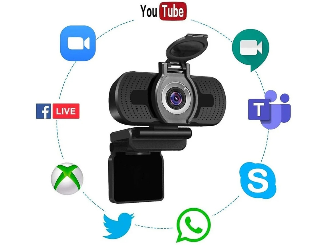 Cámara web Full HD 1080p con tapa, cámara web USB con micrófono integrado, mini plug and play para computadora portátil de escritorio. Bestvite