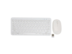 Kit Teclado E Mouse Sem Fio 2.4g 78 Teclas Capa Redonda Mudo Ergonomico Para Escritorio Branco