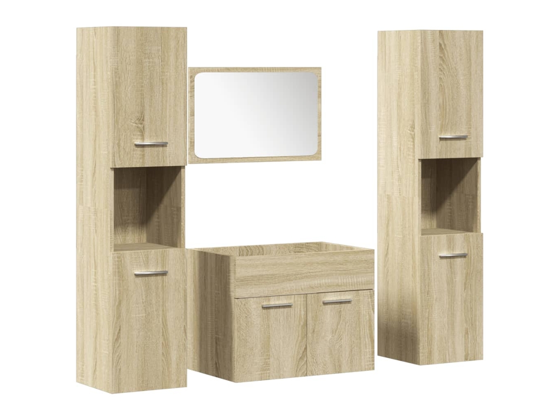 Conjunto 4 De Muebles De Baño VIDAXL Marrón Madera contrachapada(60 x 38.5 x 46 cm )