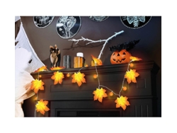 Guirnalda de Hojas Calabaza a Pilas de 20 Leds