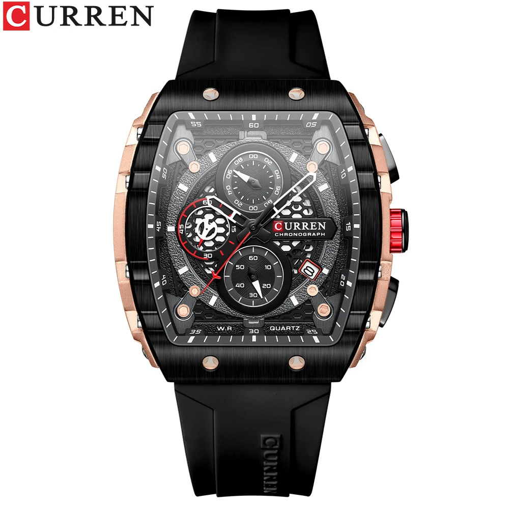 Reloj Para Hombre, Diseño Cuadrado Único, Resistente Al Agua.