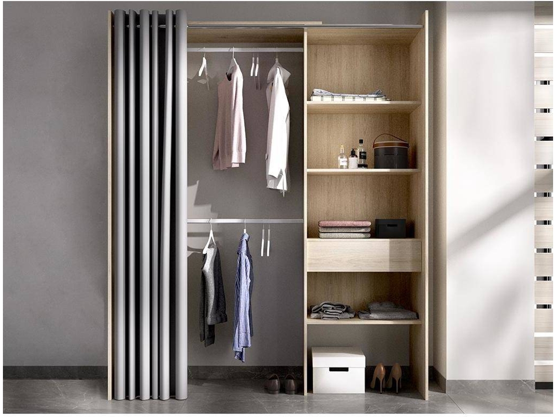 Kit Vestidor con Cajón y Cortina DKIT Suit (Natural - 205x160x50 cm)