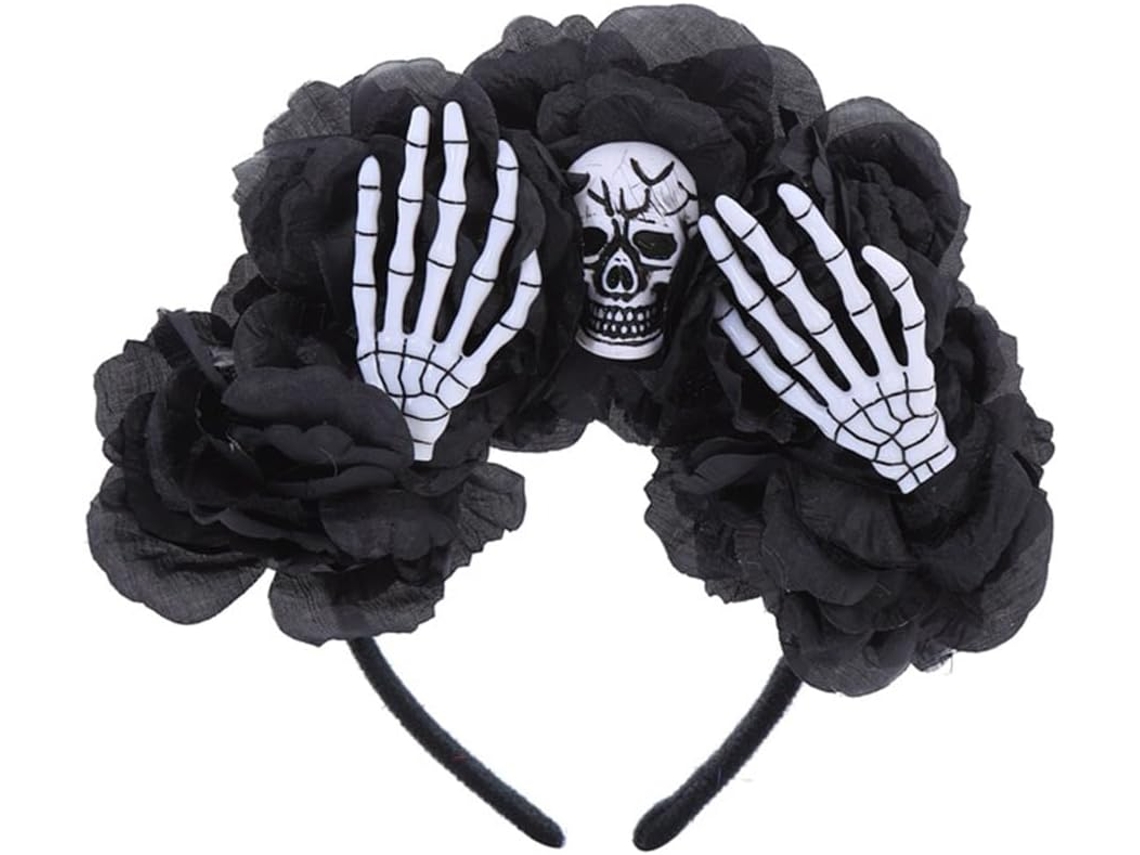Corona De Flores Góticas Para Mujer - Diadema Gótica De Calavera Para Halloween