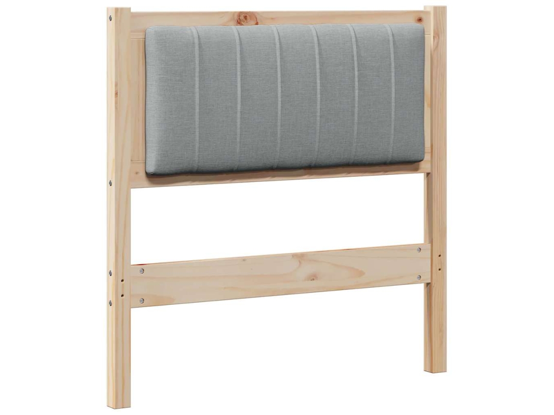 Cabecero tapizado en marrón con madera maciza de pino MAISON EXCLUSIVE (80x0x0 cm)