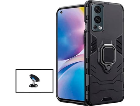 Kit Soporte Magnético de Coche y Funda 3X1 Military Defender OnePlus Nord 2 5G PHONECARE Negro
