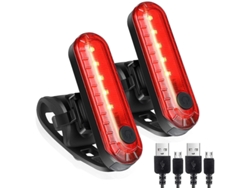 2 Linternas Traseras Bicicleta Usb Recargable 4modos Casco Rojo Yizhood