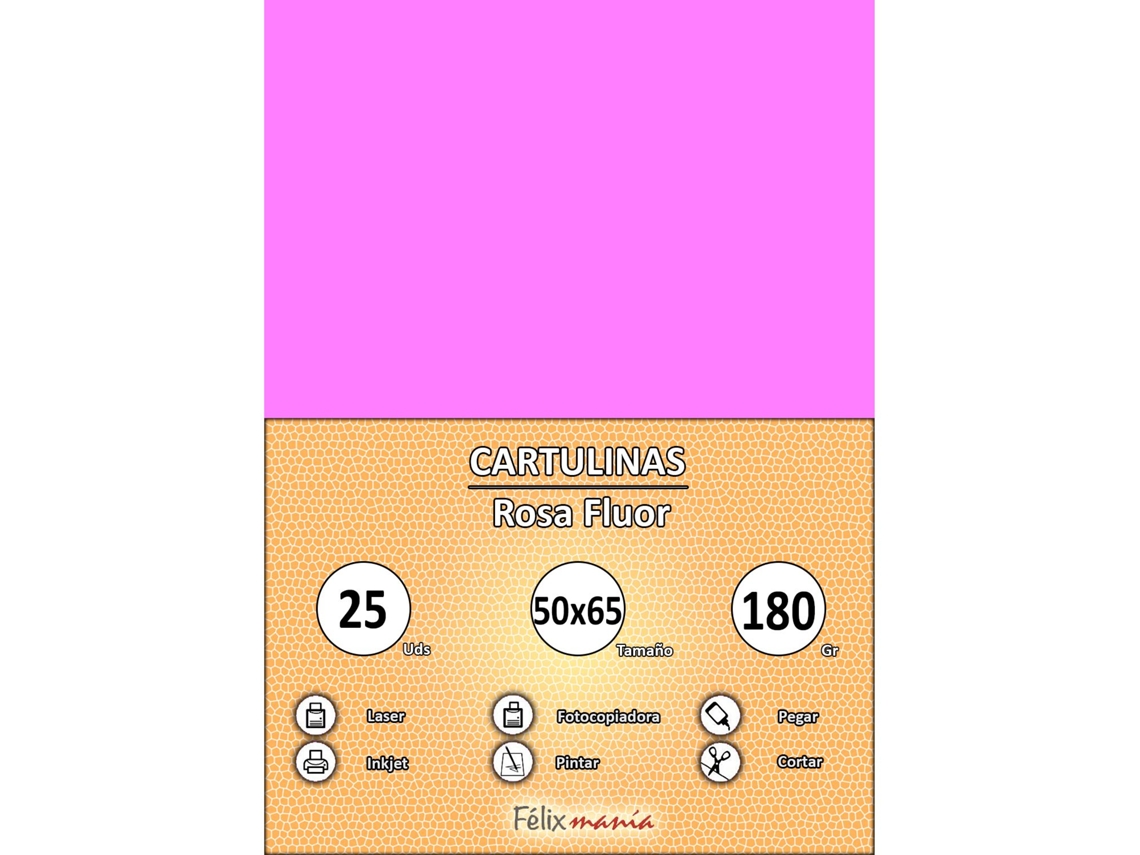 Cartón 180Gr 50 X 65 Cm Flujo Rosa 25 Hojas