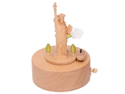 Caja de música de madera Baok con estatua grabada en 3D, móvil giratorio, regalo artesanal para la decoración del hogar.
