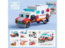 Minibloques de construcción 6 en 1: coche de policía, camión de bomberos y castillo. Kit de construcción DIY. Juguetes educativos para niños. Viewleaf